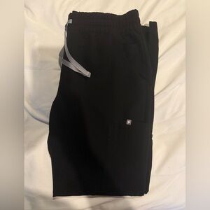 Figs Dowa High Waisted Scrub Bottoms Large Black